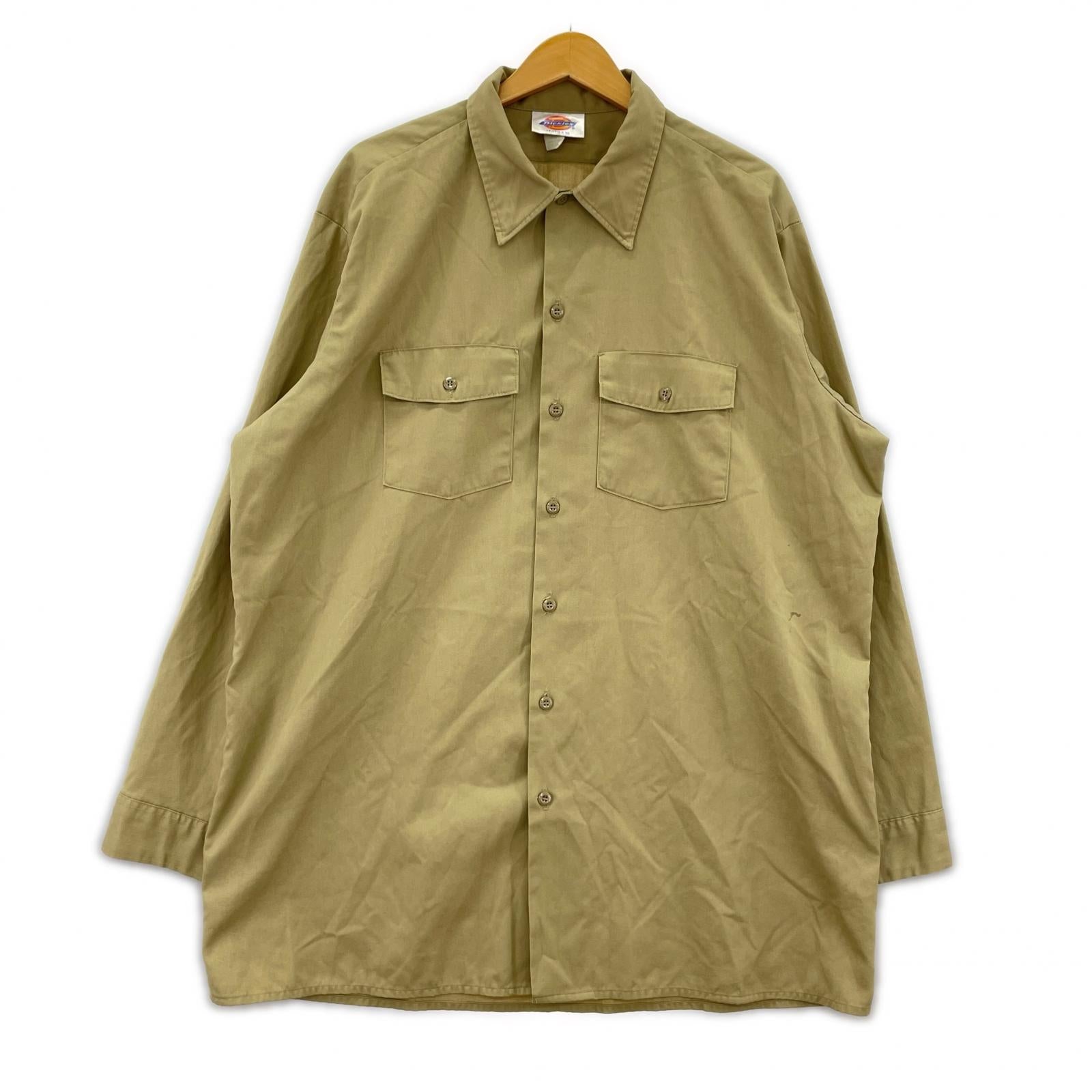 長袖シャツ 80s USA製 ワークシャツ ベージュ ベージュ