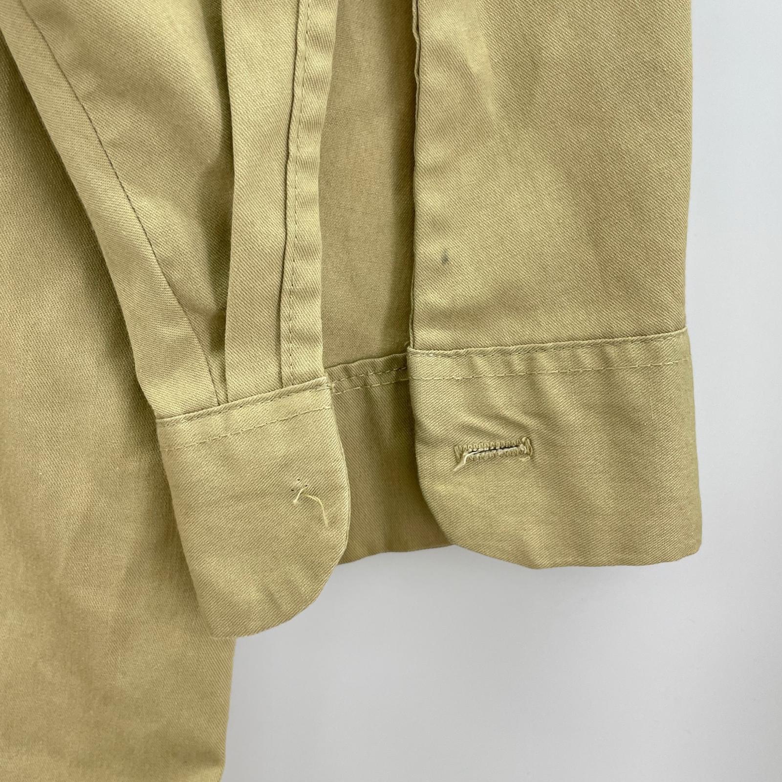 長袖シャツ 80s USA製 ワークシャツ ベージュ ベージュ