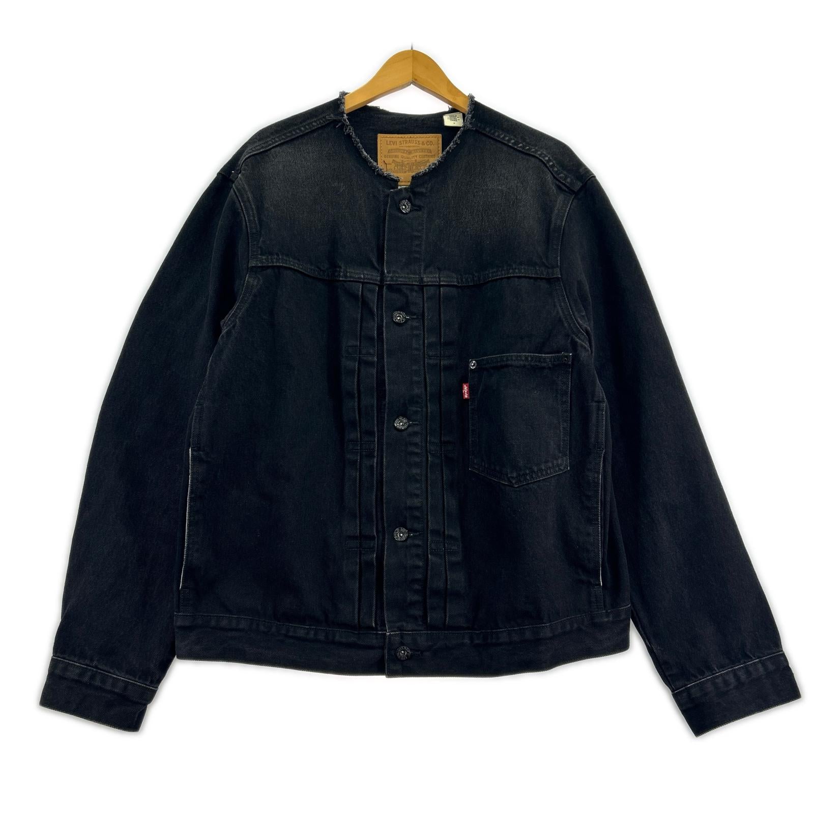 デニムジャケット xEDIFICE Type1 Trucker Jacket COLLARLESS M ブラック