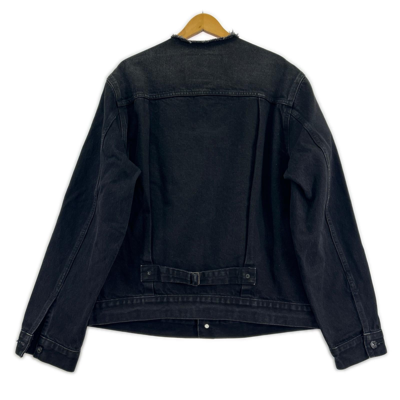 デニムジャケット xEDIFICE Type1 Trucker Jacket COLLARLESS M ブラック