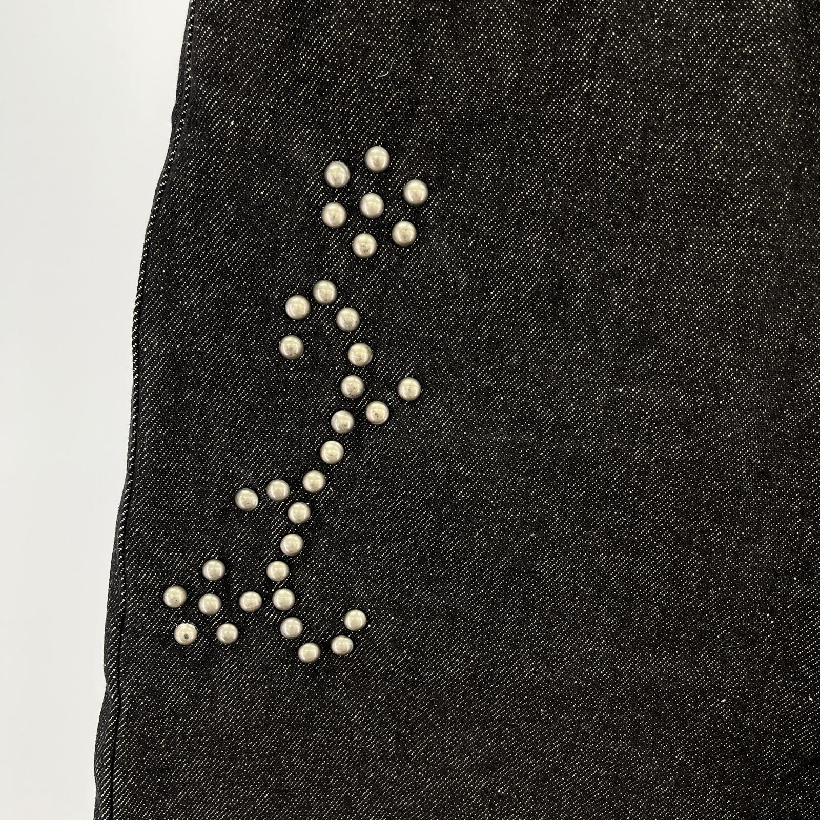デニムパンツ BADWAY Classic Studs Denim Pants 黒 M M ブラック