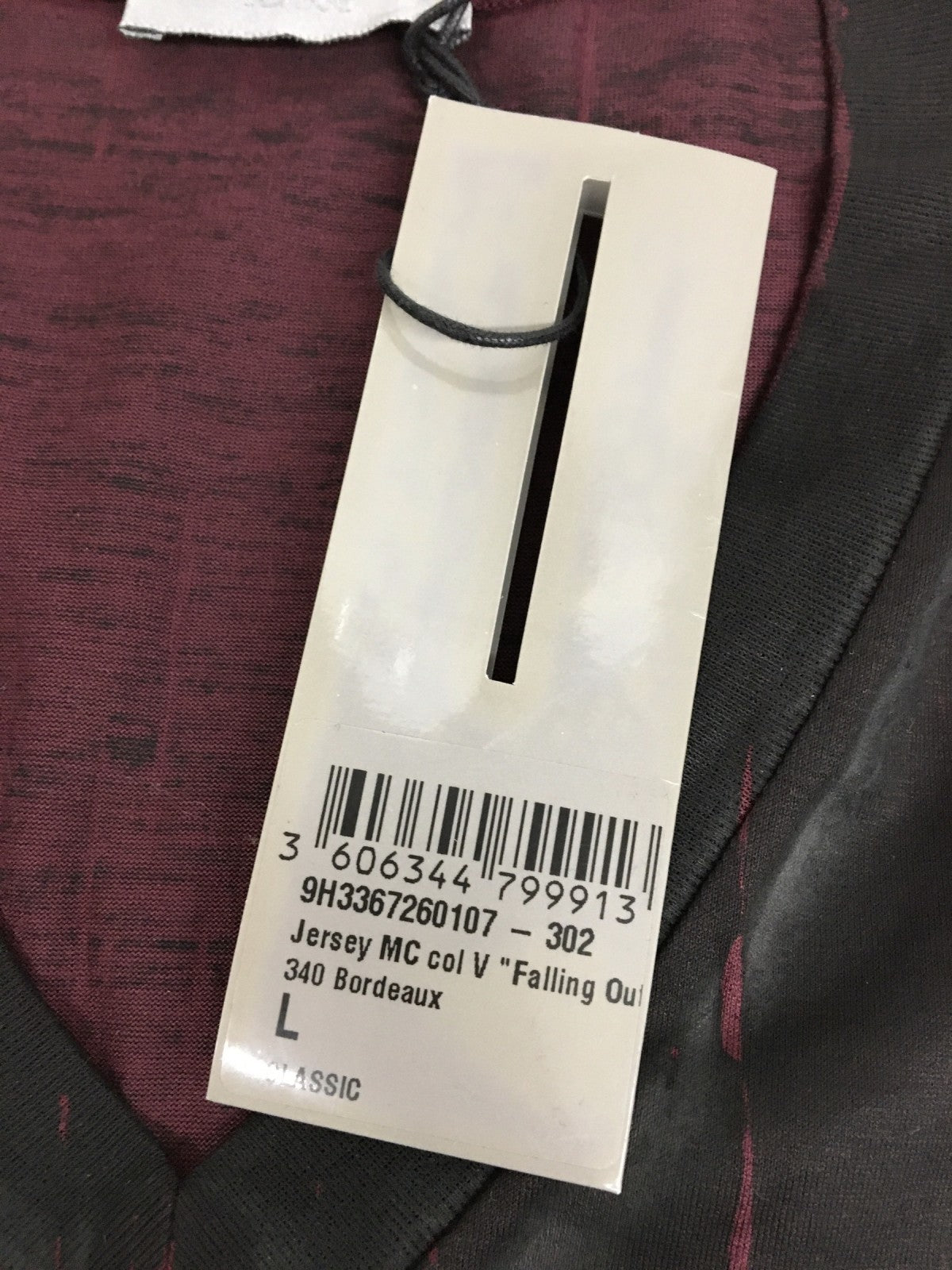 Dior HOMME Vネック Tシャツ ボルドー 9H3367260107