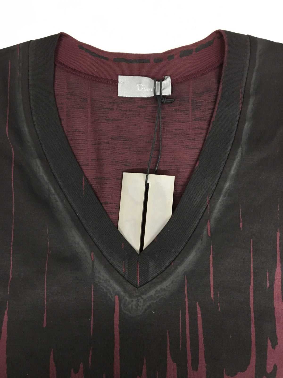 Dior HOMME Vネック Tシャツ ボルドー 9H3367260107