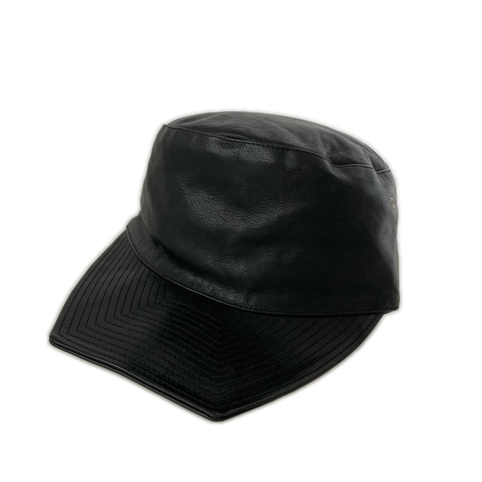 キャップ Grain Leather Hat BLK (L) L ブラック