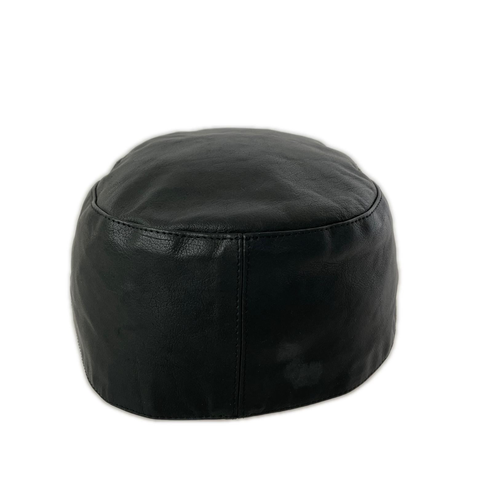 キャップ Grain Leather Hat BLK (L) L ブラック
