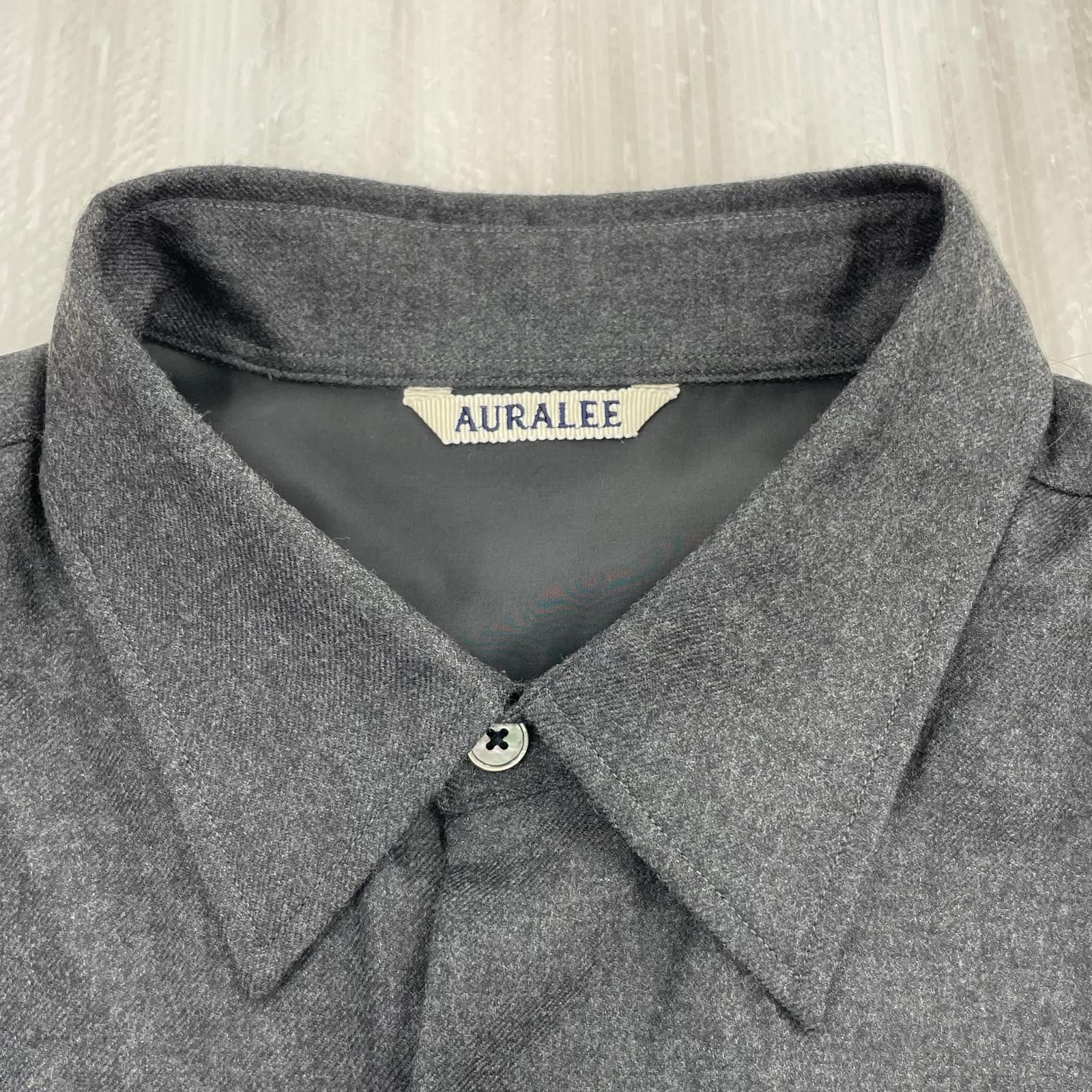 長袖シャツ AURALEE SUPER LIGHT WOOL SHIRT 4 グレー 4 グレー