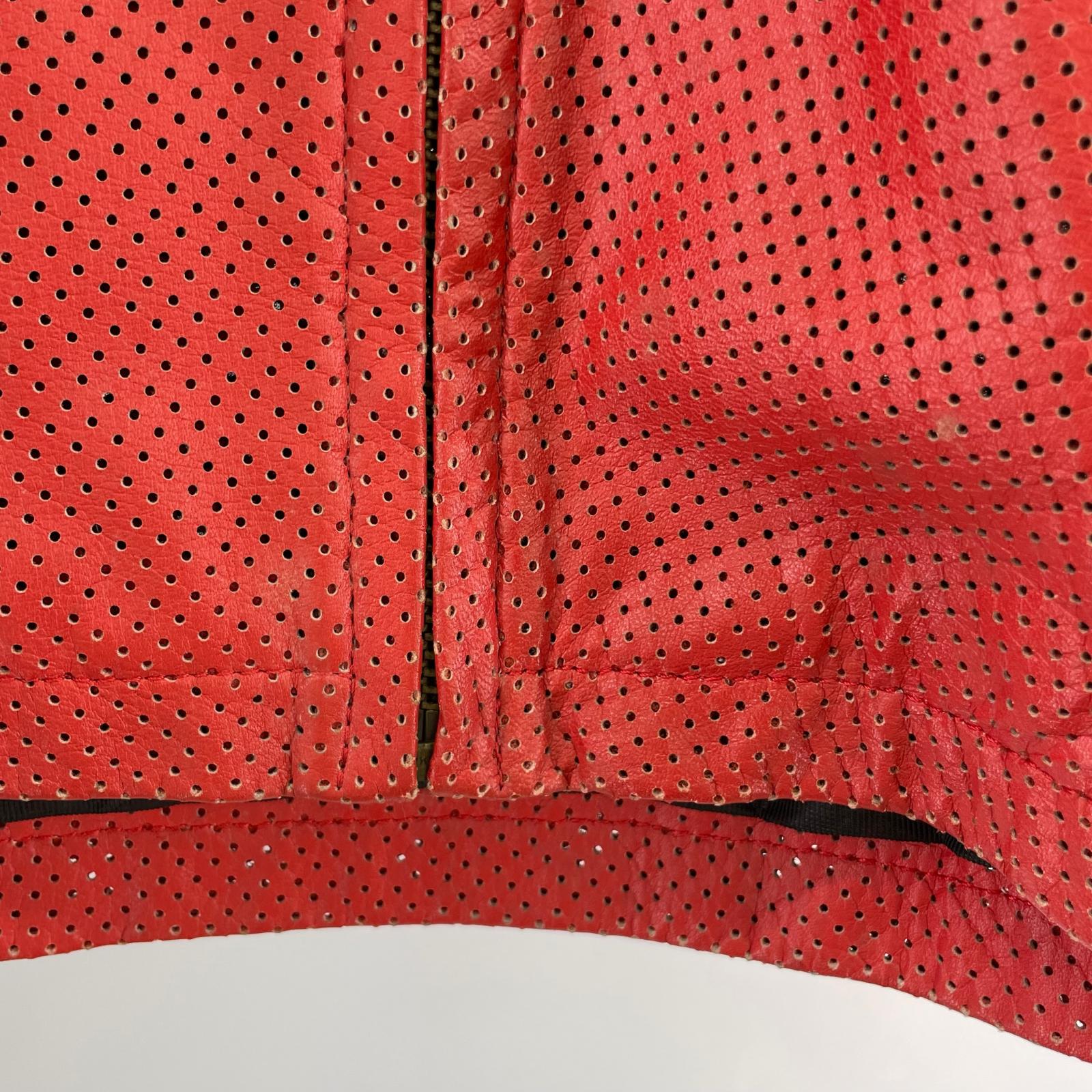 ブルゾン クシタニ(KUSHITANI)パンチングレザー RED-L L
