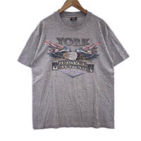 半袖Tシャツ USA製/イーグル/両面/グレー L グレー