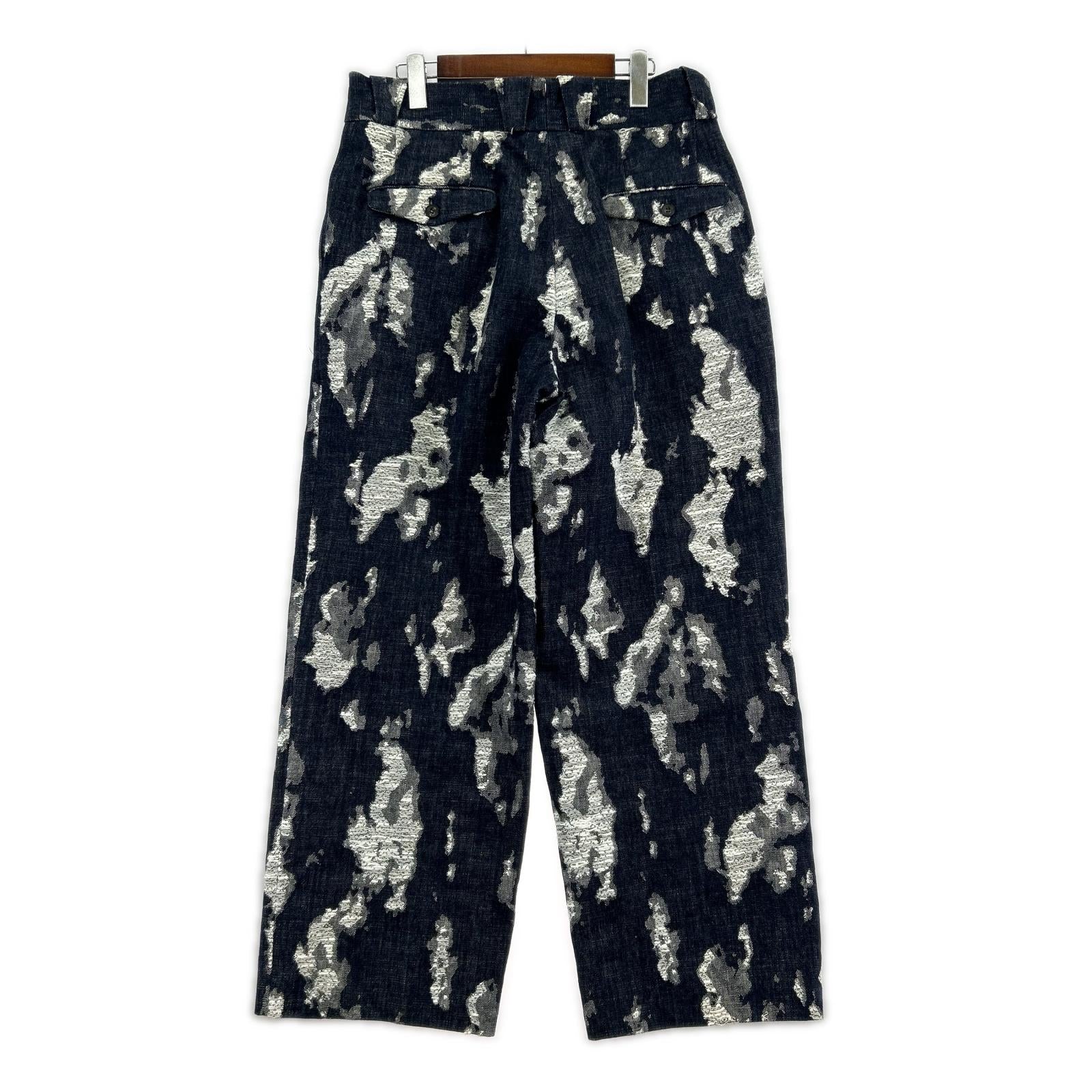 パンツ NEZU YOHINTEN タック ジャカード デニムパンツ 2 青 2 ネイビー
