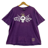 半袖Tシャツ 00S メキシコ製 スカル クラウン 紫 (L) L パープル