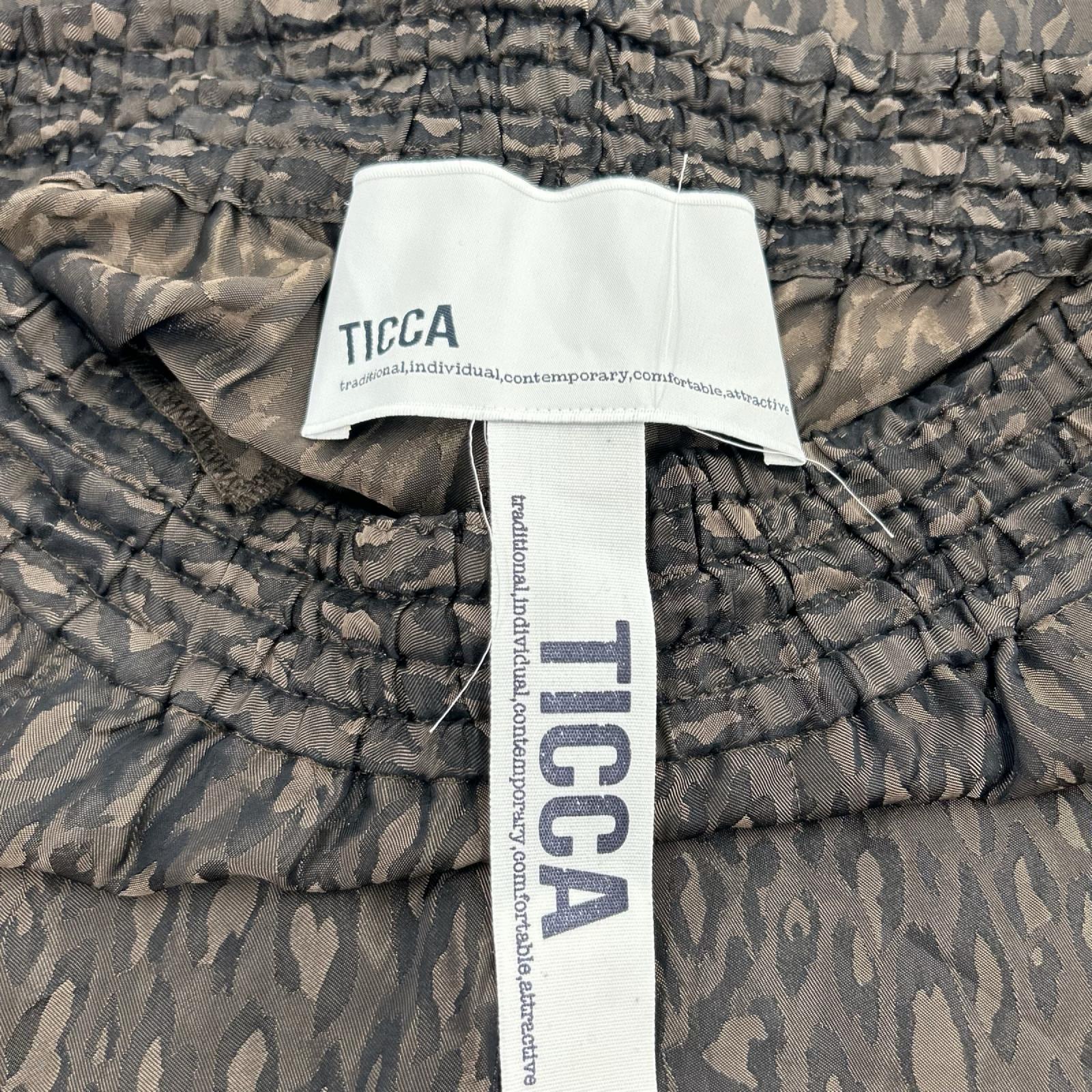 パンツ TICCA レオパード ジャガードパンツ F 茶 TBFS-432 ブラウン