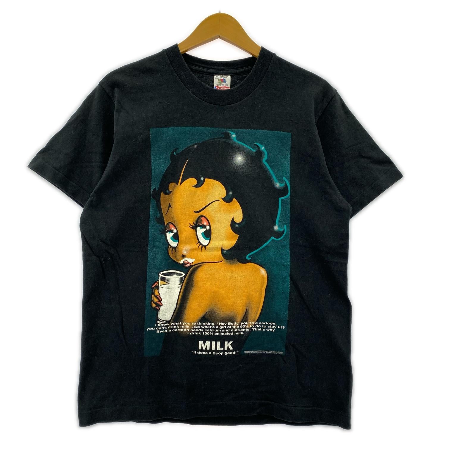 半袖Tシャツ 90s Betty Boop MILK パロディT BLK M