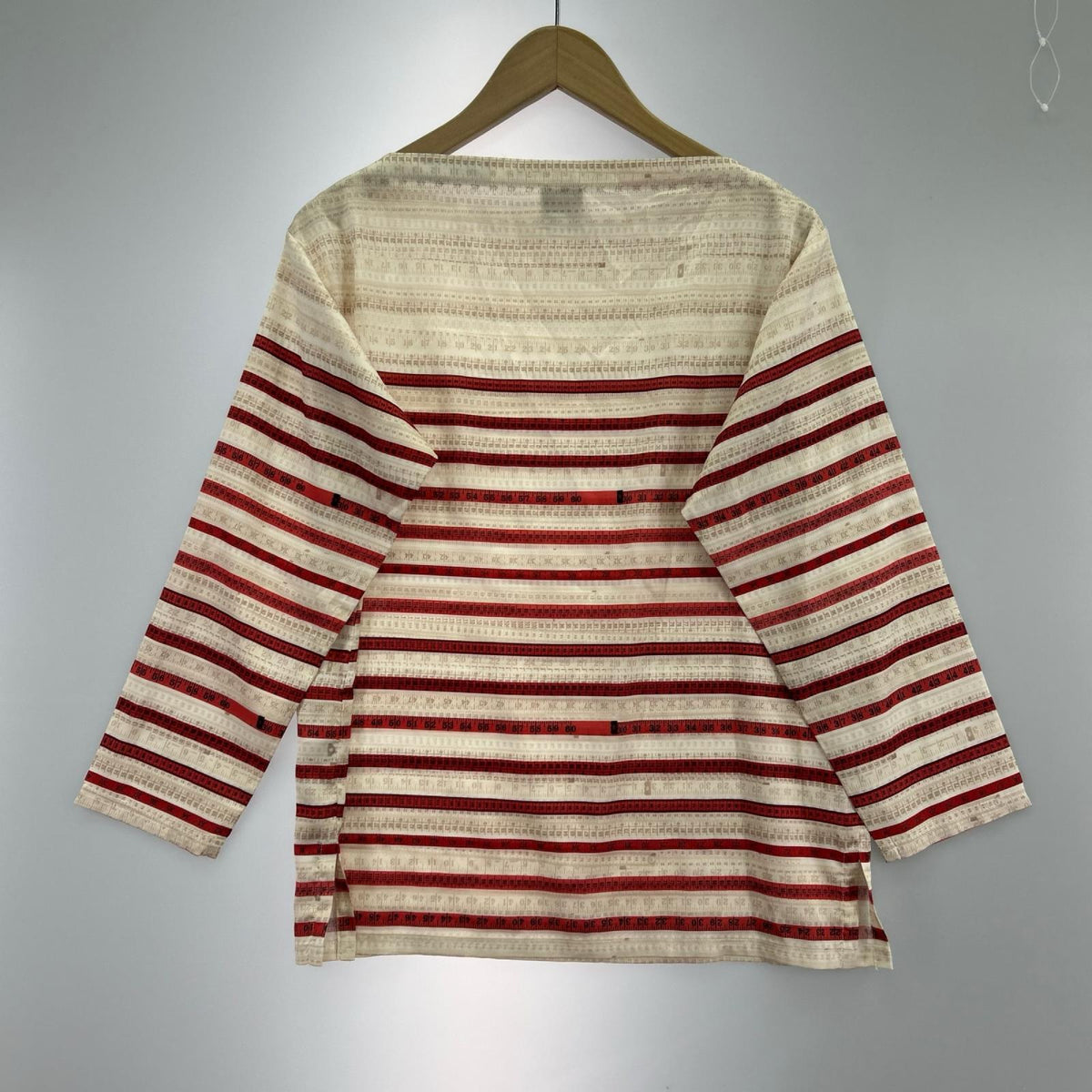 長袖Tシャツ メジャー柄 LSカットソー 赤系(38) 38