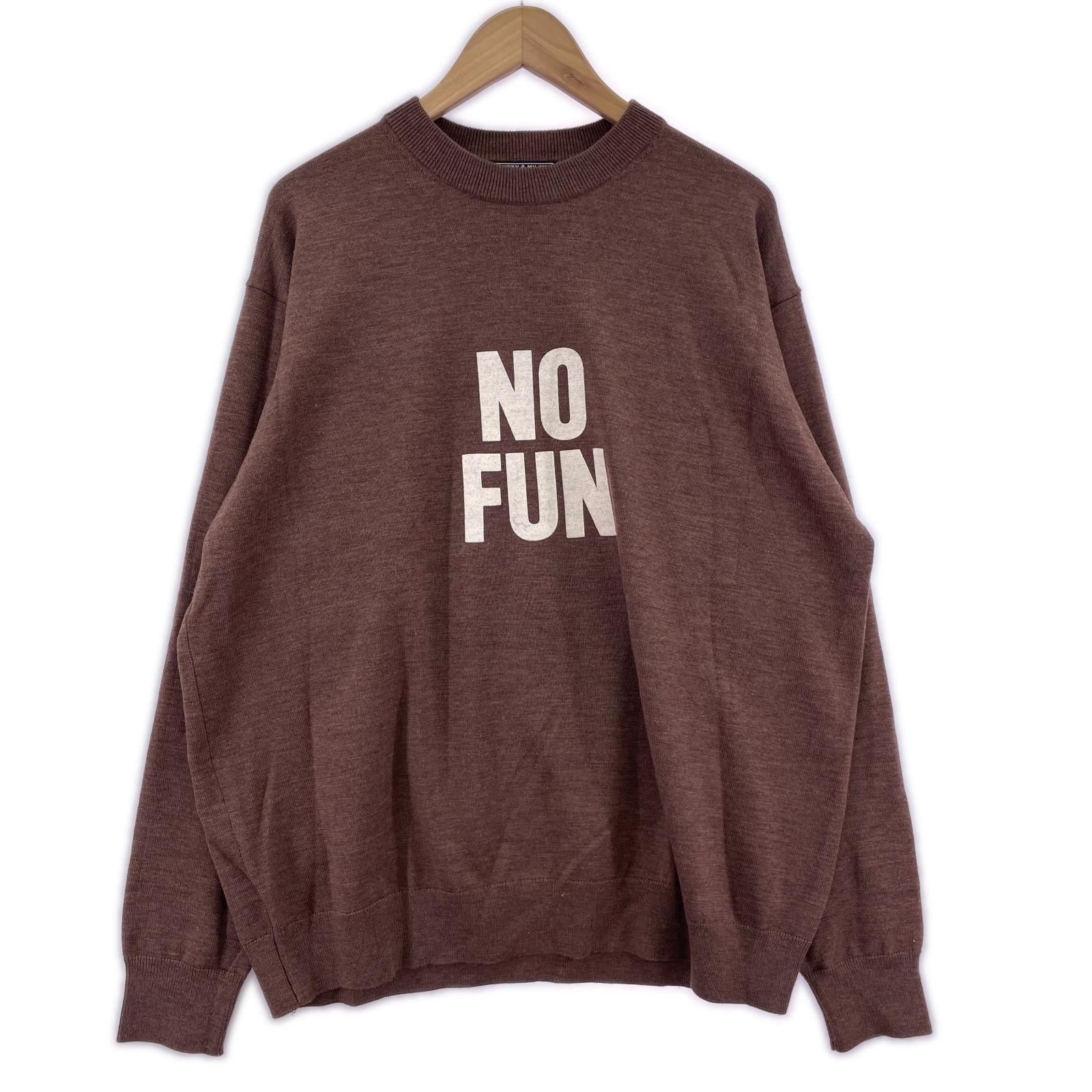 長袖Tシャツ NO FUN セーター/XL/ブラウン/02253NS14 ブラウン