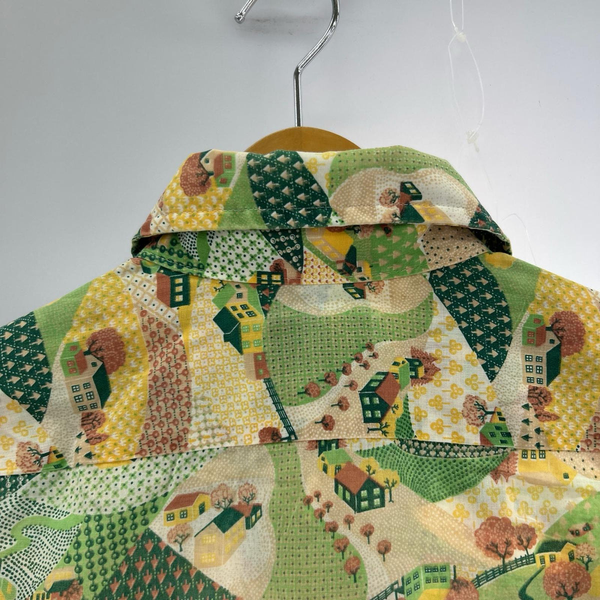 長袖シャツ 70s JCPenney 家柄 緑 (M) M