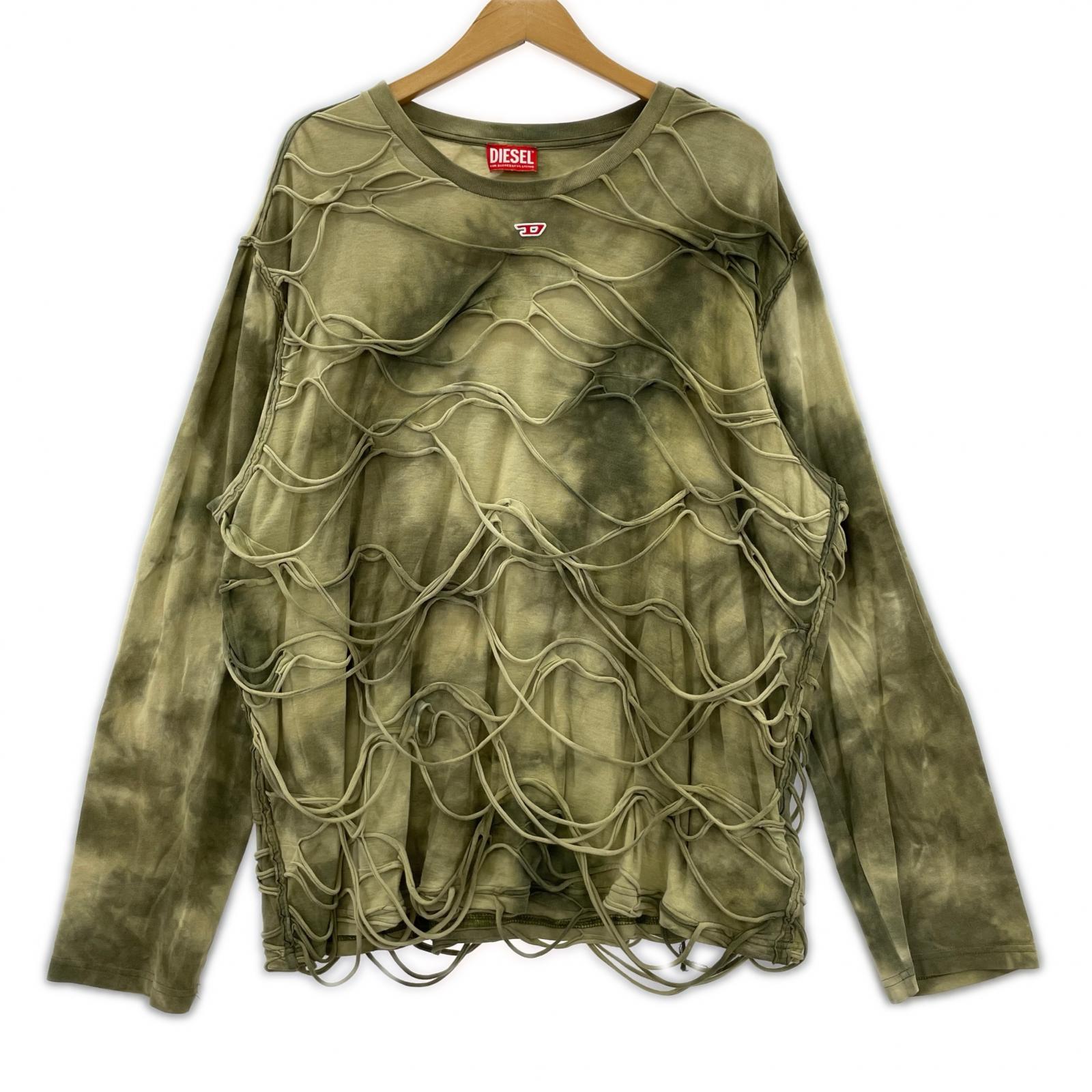長袖Tシャツ DIESEL T-CRANET-LS デザインL/S Tee M オリーブ M