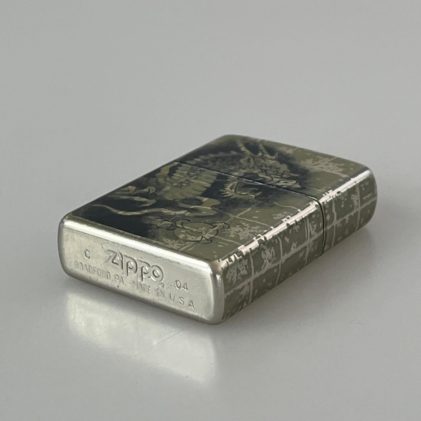 ライター ZIPPO 墨絵 龍 シルバー