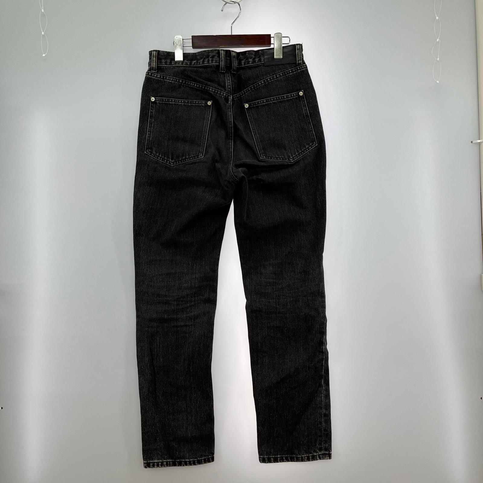 デニムパンツ JOHN LAWRENCE SULLIVAN フロントジップデザインデニムパンツ 46 ブラック 46 ブラック