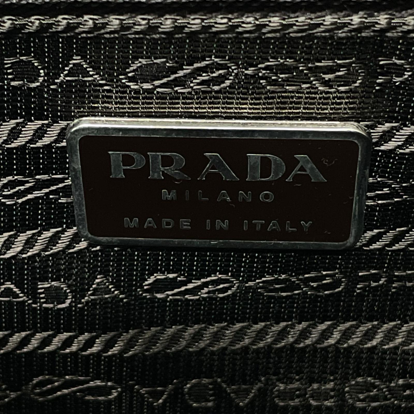 PRADA VITELLO FRAME がま口 ハンドバッグ 茶