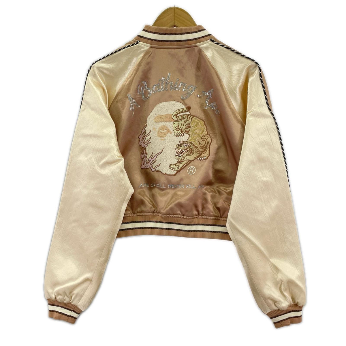 ジャケット MULTILOGO CROPPED SOUVENIR JACKET S ベージュ
