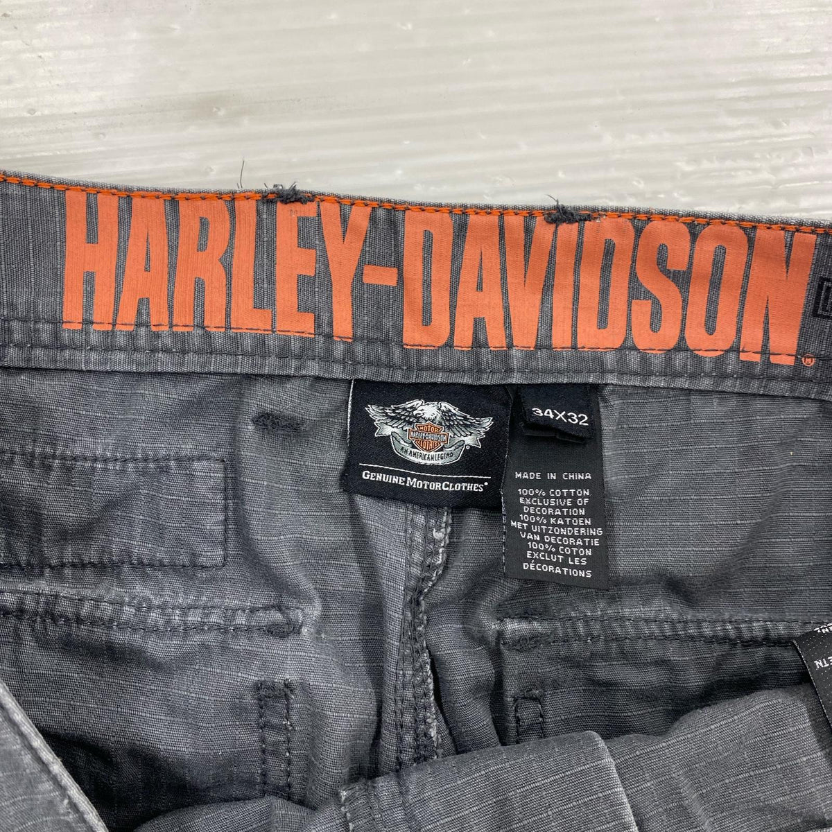 パンツ Harley-Davidson リップストップ カーゴパンツ グレー (W36) グレー