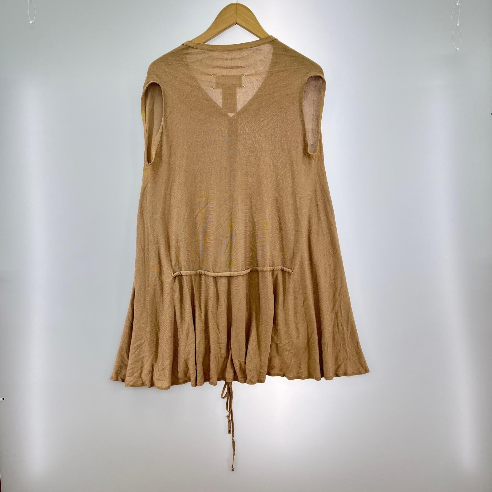 カーディガン MAISON MARGIELA レーヨンシルク ノースリーブカーディガン S ベージュ S ベージュ
