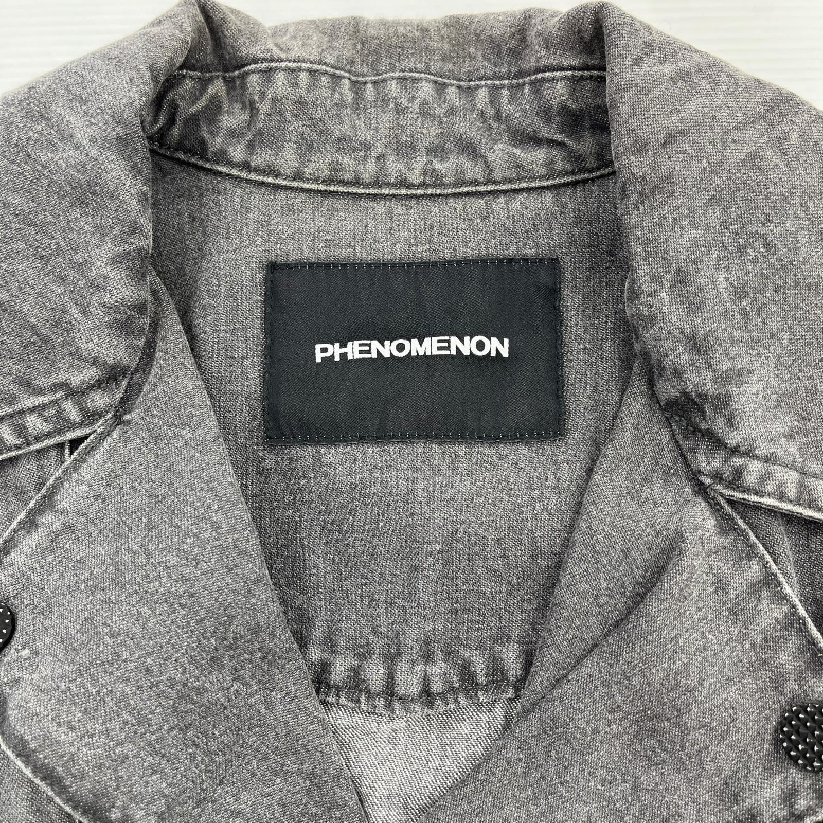 ジャケット PHENOMENON ブラックデニム ダブルライダースジャケット L ブラック L ブラック