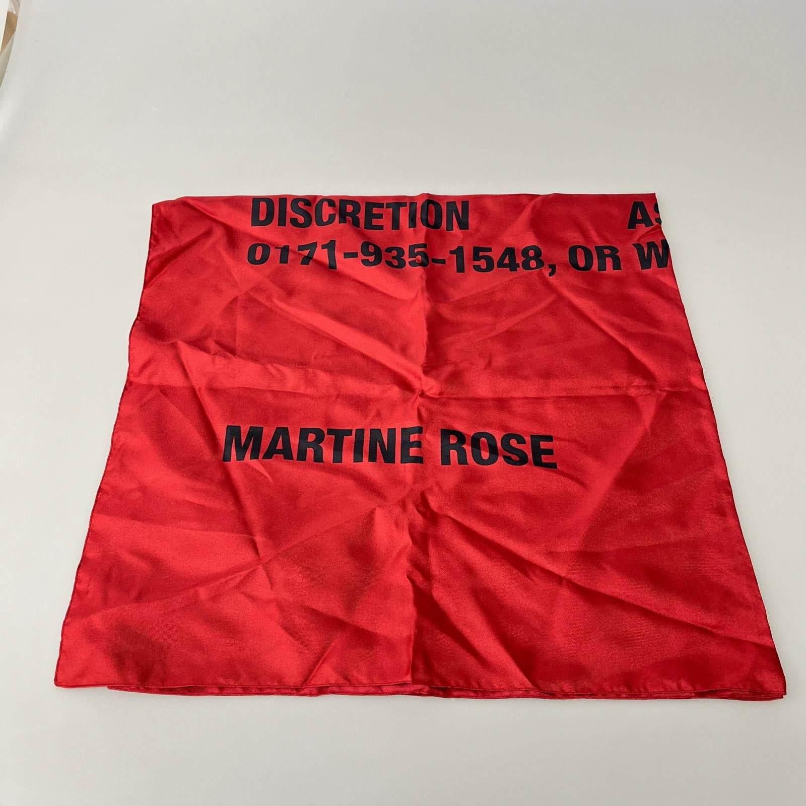 その他アクセサリー MARTINE ROSE CLASSIFIED SCARF 赤