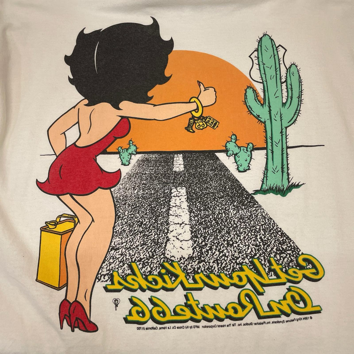 半袖Tシャツ 90s Betty Boop& ROUTE 66 Tシャツ 1994年 Murinaタグ LL ホワイト