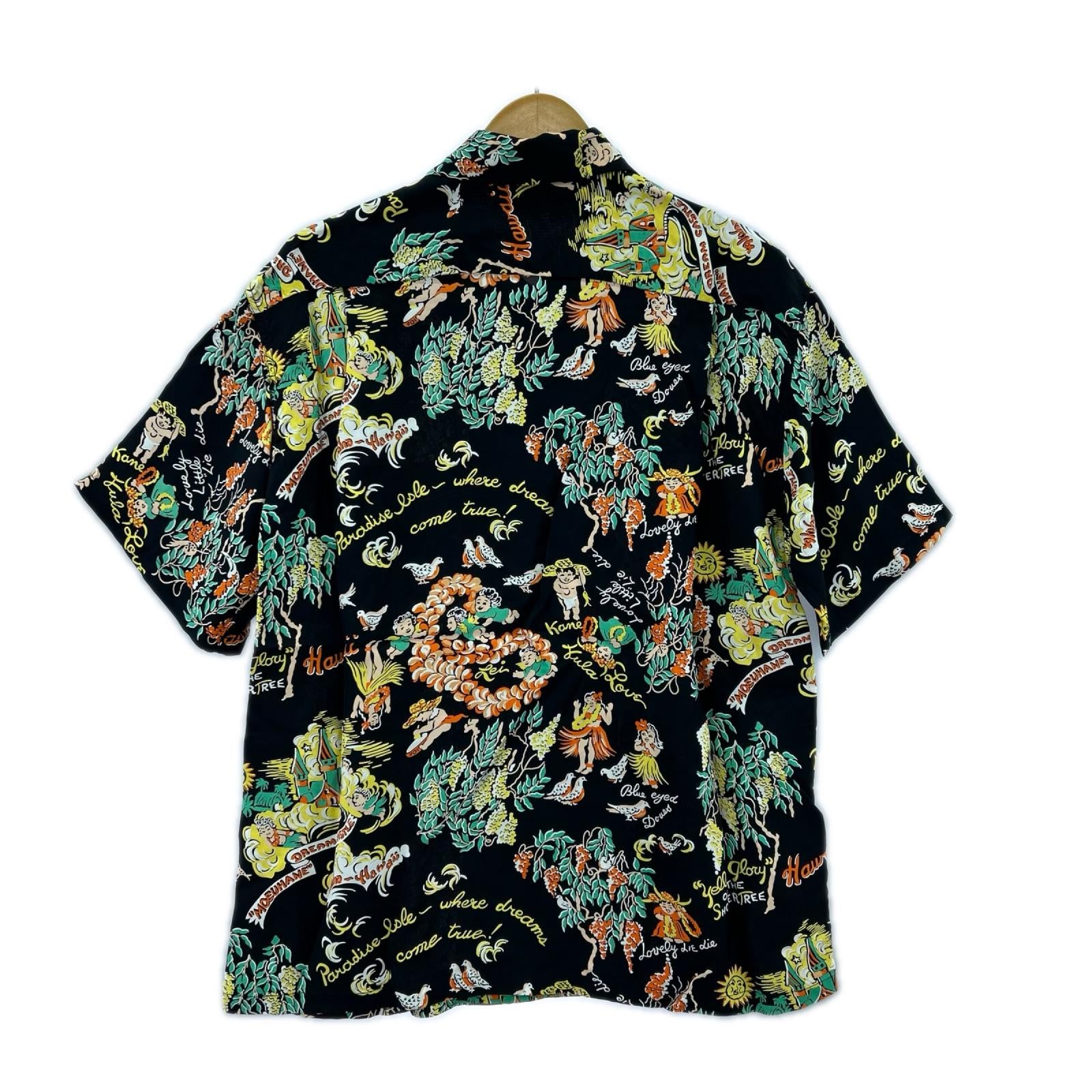 半袖シャツ SUN SURF Hawaiian MOEUHANE DREAM CASTELE M ブラック