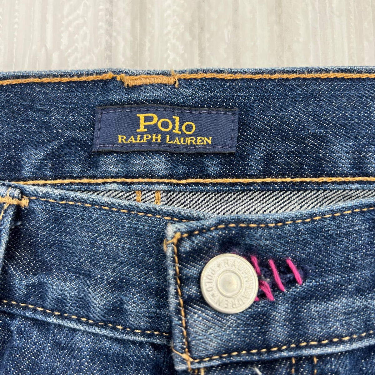 デニムパンツ 花ペイント デニムパンツ W32 27 ネイビー