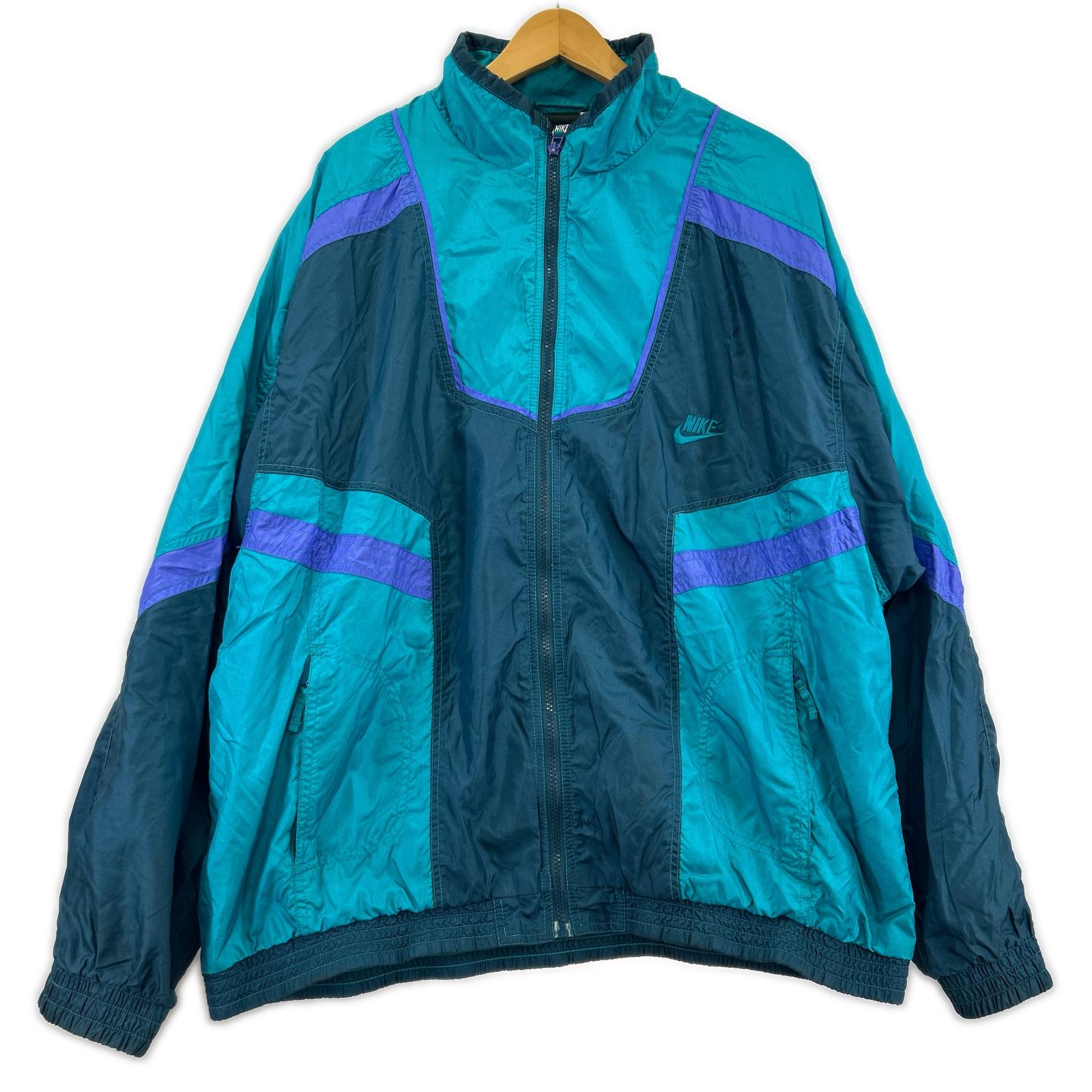 ジャケット 90s ナイロンジャケット 青系/XL ブラック