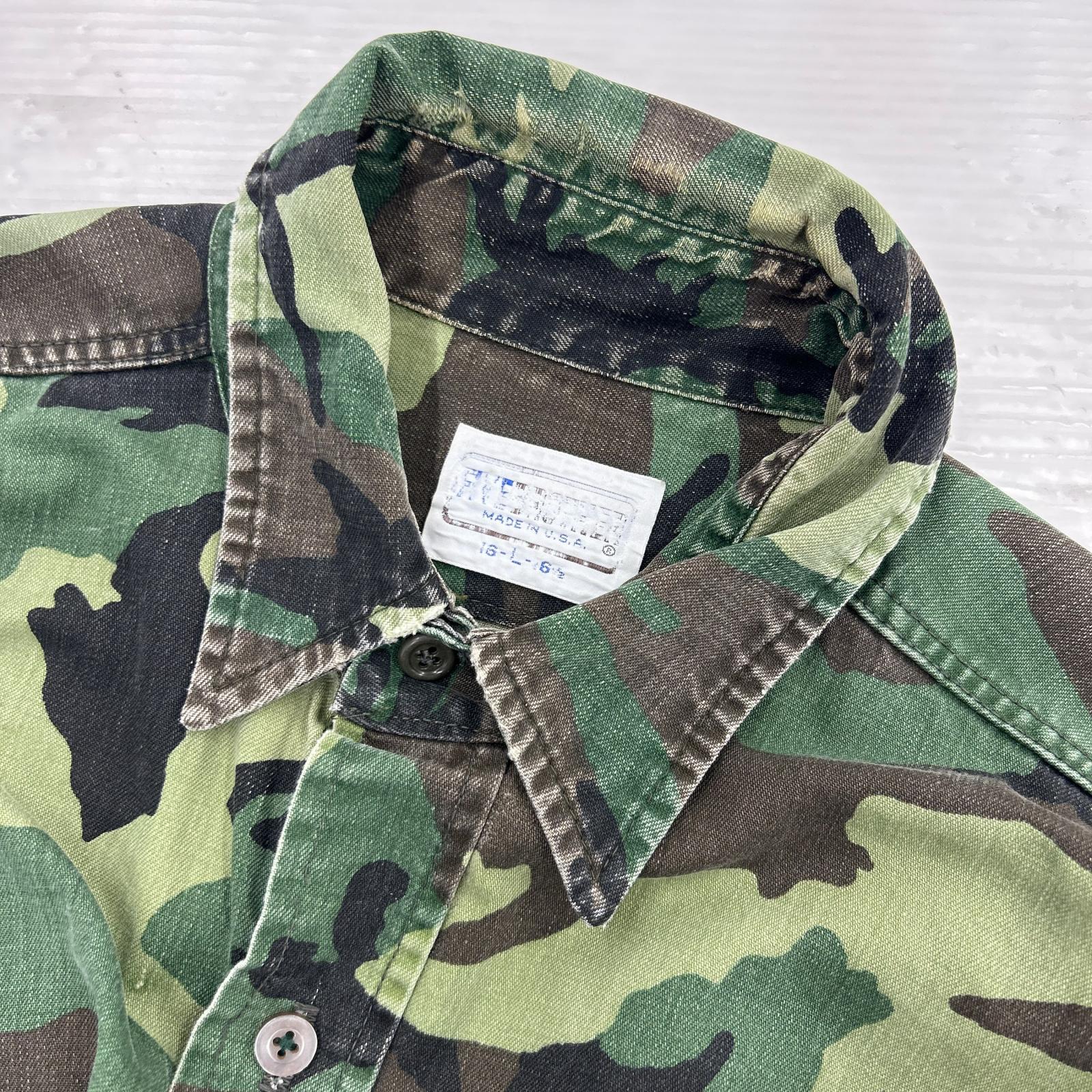 長袖シャツ 80s カモフラシャツ (L) L マルチカラー