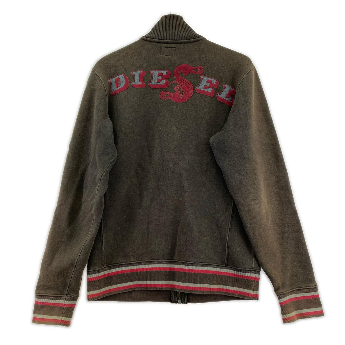 スウェット DIESEL ジップスウェットジャケット フェードブラック (M) M ブラウン