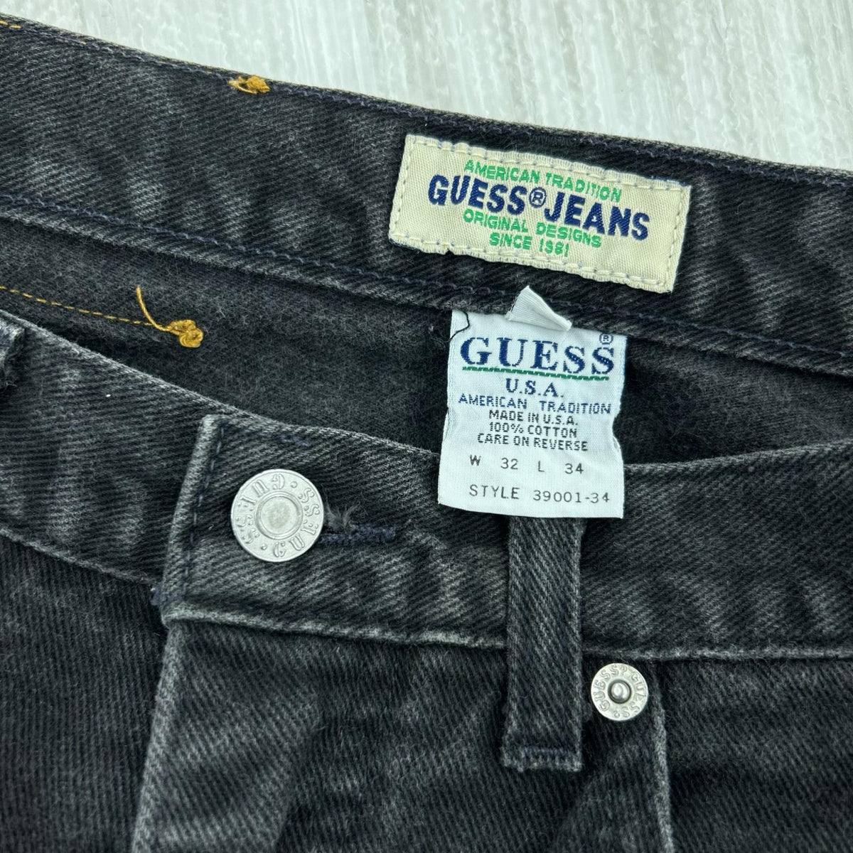 デニムパンツ GUESS デニム made in USA ブラック
