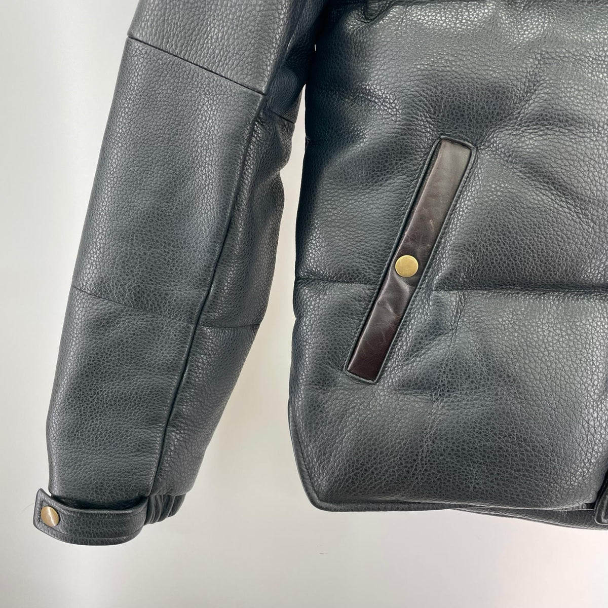 ダウンジャケット レザー BLK M M ブラック