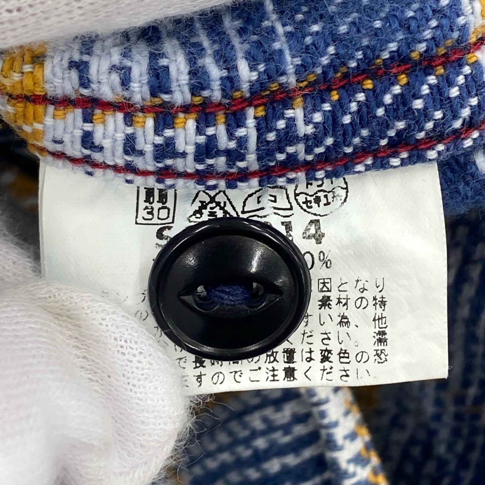 長袖シャツ チェック S BLU S ブルー