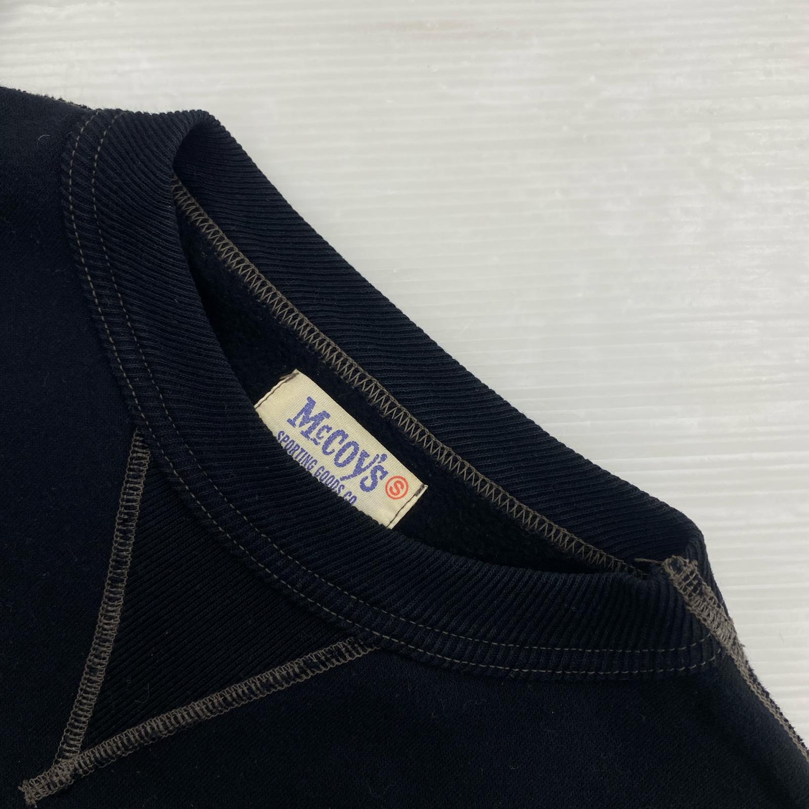 スウェット 前V S BLK S ブラック