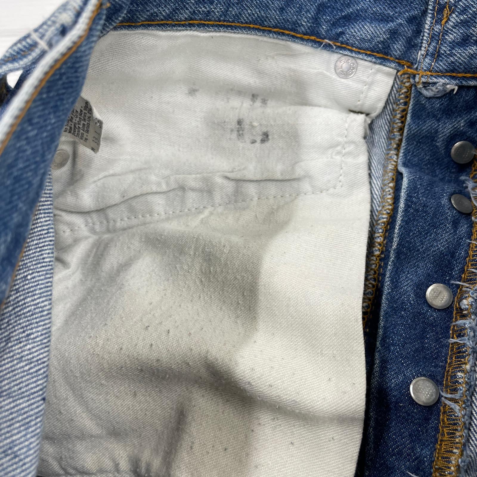 デニムパンツ 70S-80S 501 USA製 ボタンフライ W33 L36 33 ブルー