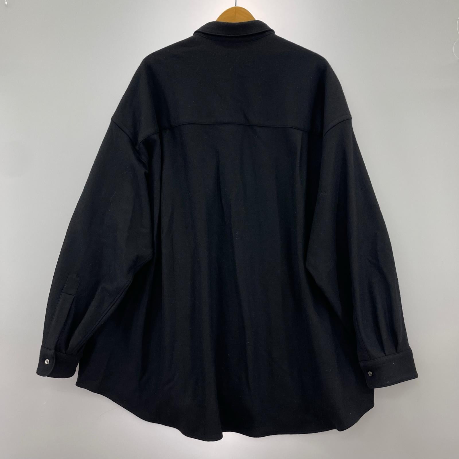 長袖シャツ graphpaper 24AW Wool Flannel OversizedCollar Shirt 2 黒 2 ブラック