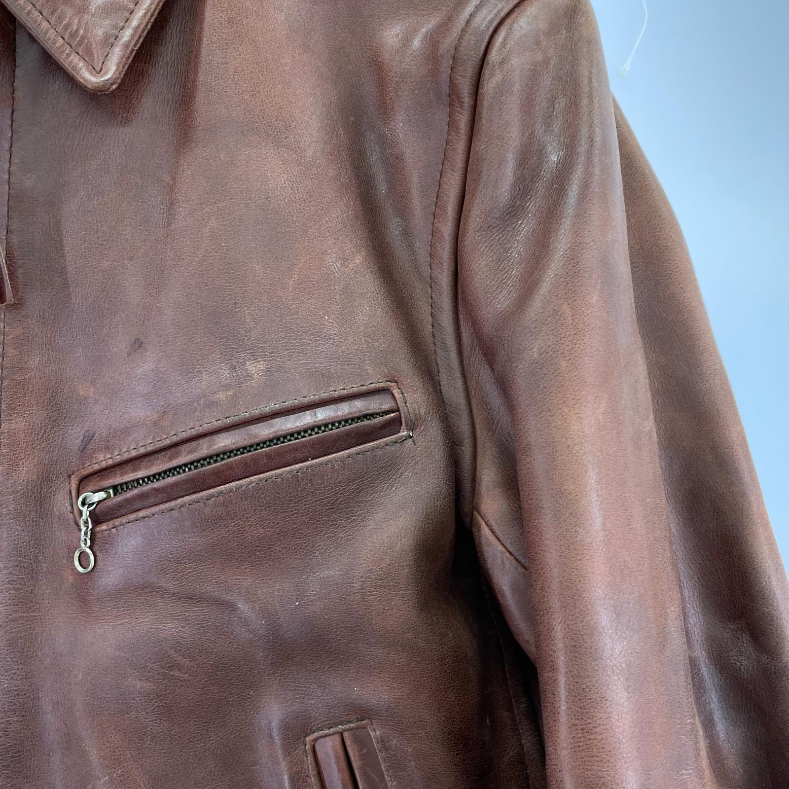 レザージャケット Longhorn Leather カウレザー ブラウン
