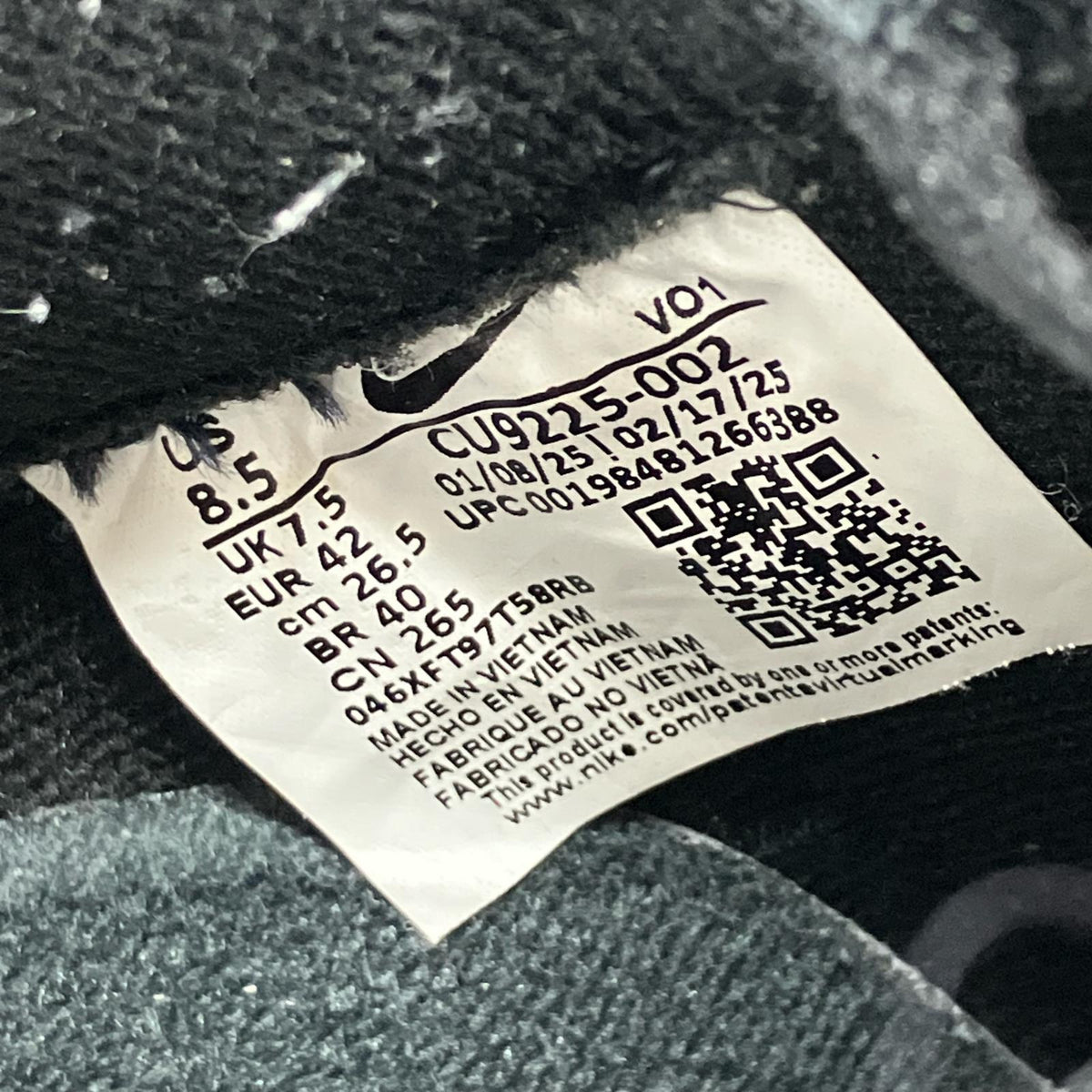 スニーカー AIR FORCE 1 LOW SP Black White 26.5cm (US8 1/2 UK8 EU43) ブラック