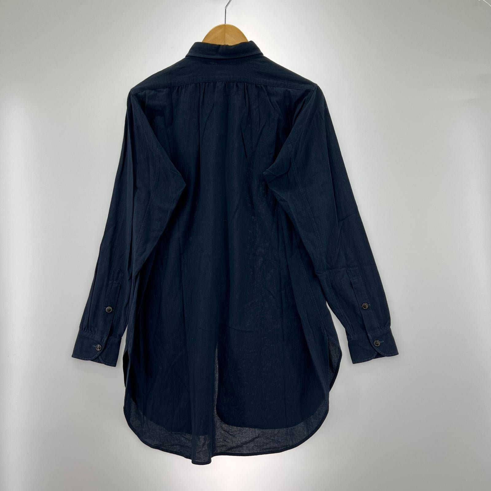 長袖シャツ The crooked Tailor コットン 紺 (2) 2