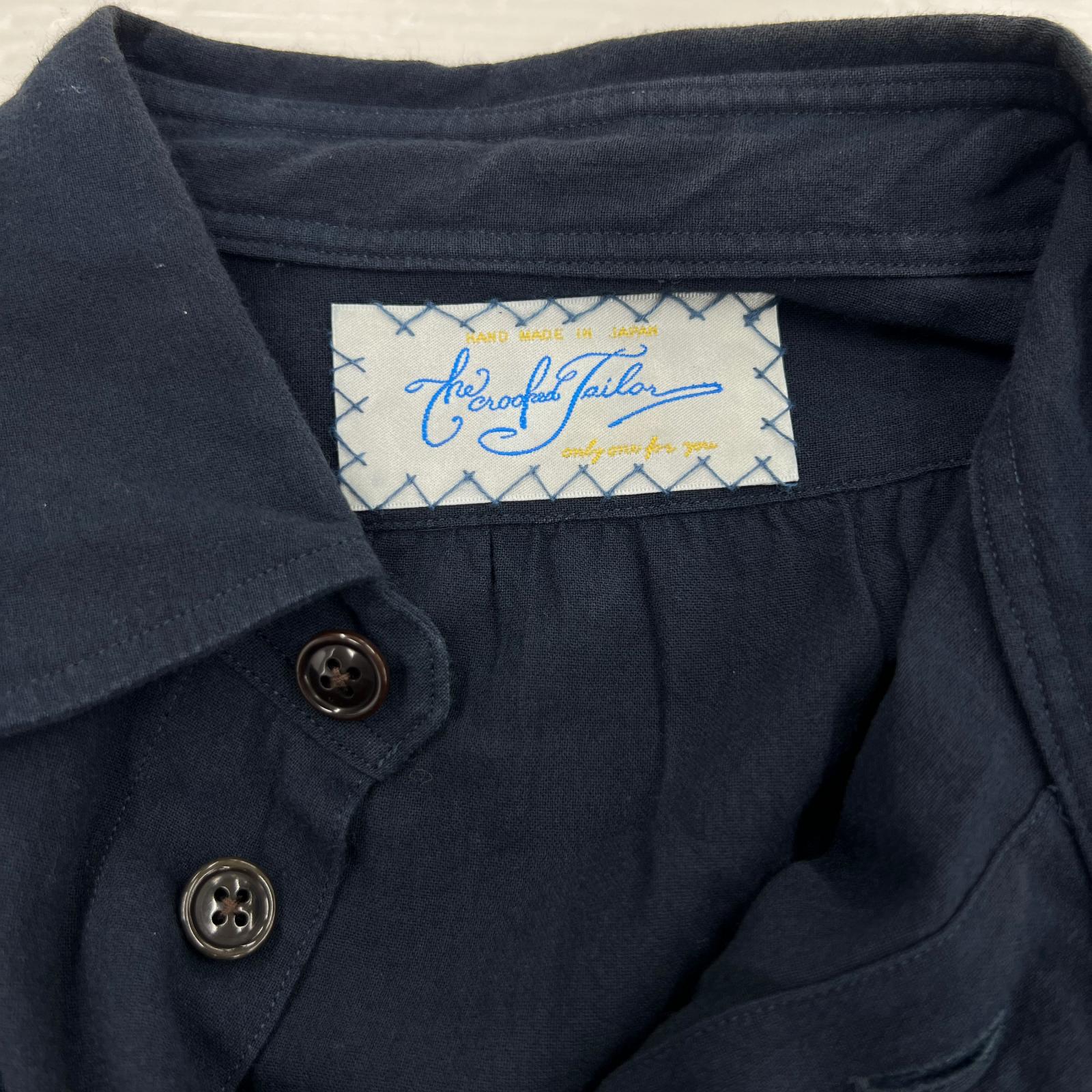 長袖シャツ The crooked Tailor コットン 紺 (2) 2