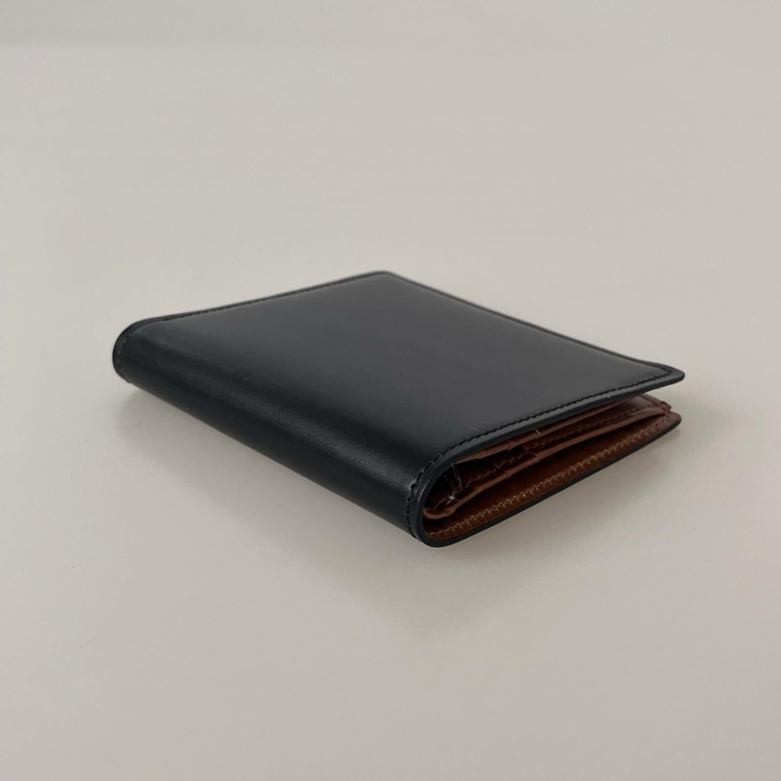 札入れ PRARE コードバン 2つ折り財布 ブラック