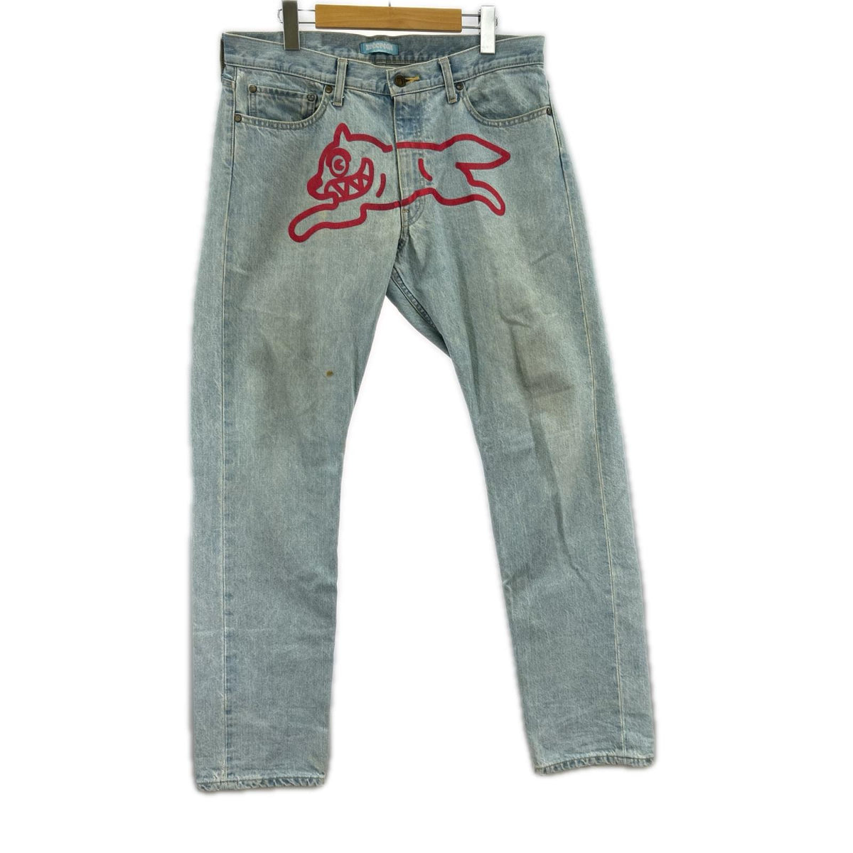 デニムパンツ ペイントデニム M M ブルー