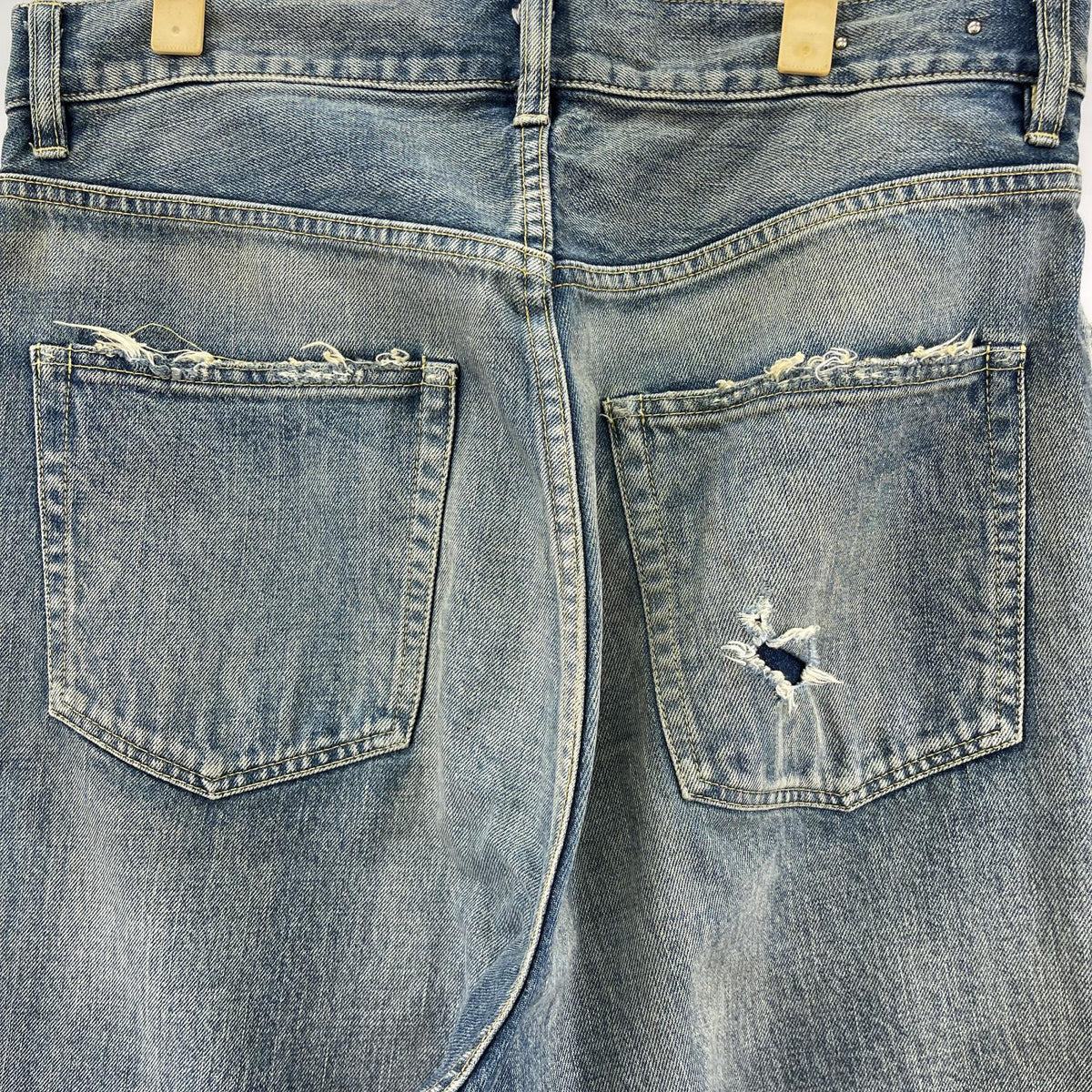 デニムパンツ W.Straight 5pocket USS加工 W34 ネイビー
