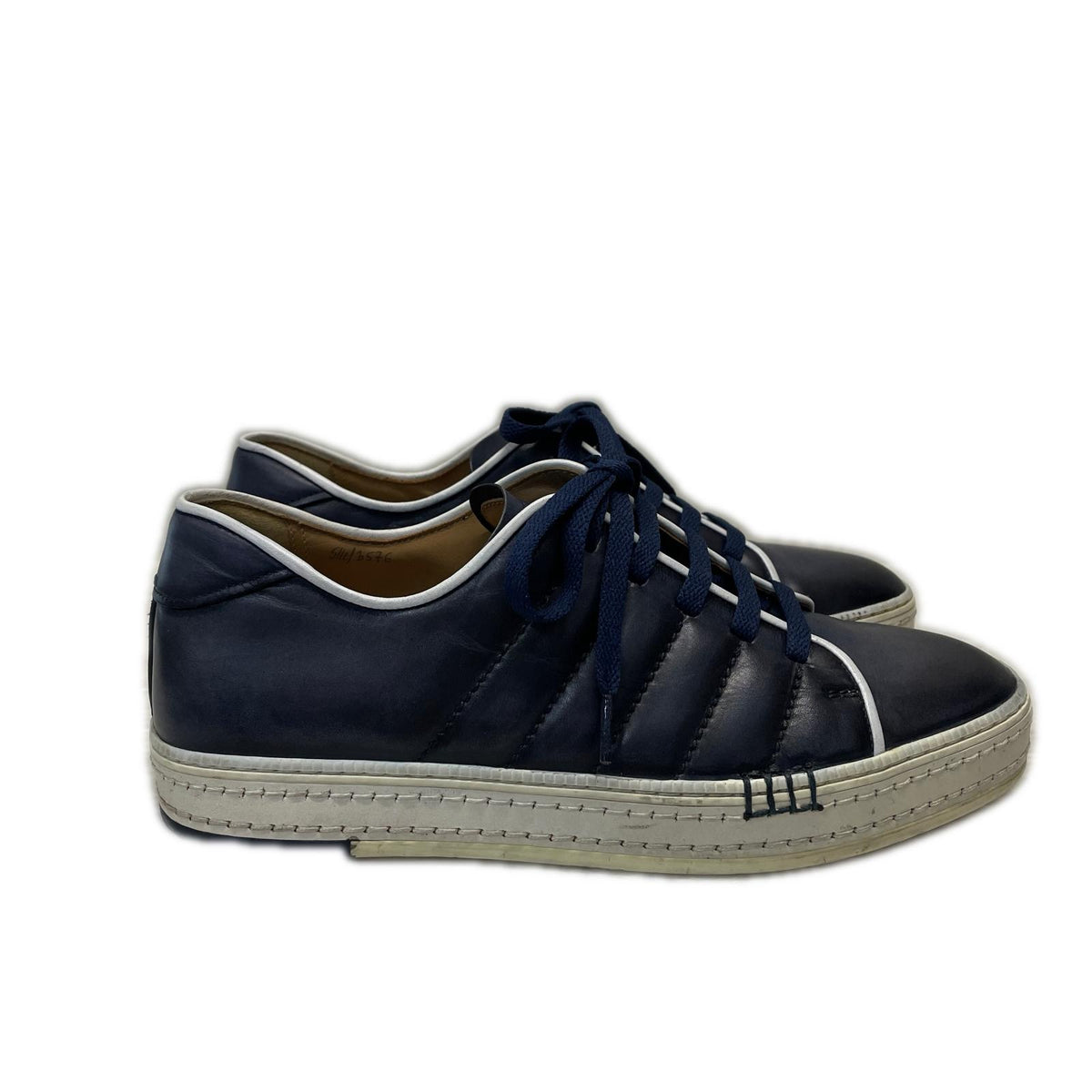 スニーカー BERLUTI プレイタイム レザースニーカー 5 1/2 ネイビー ネイビー