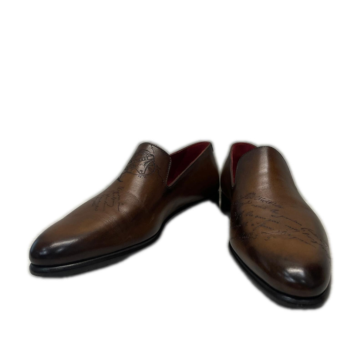 シューズ BERLUTI カーシヴガレ カリグラフィ スクリットレザーローファー 5 1/2 茶 ブラウン