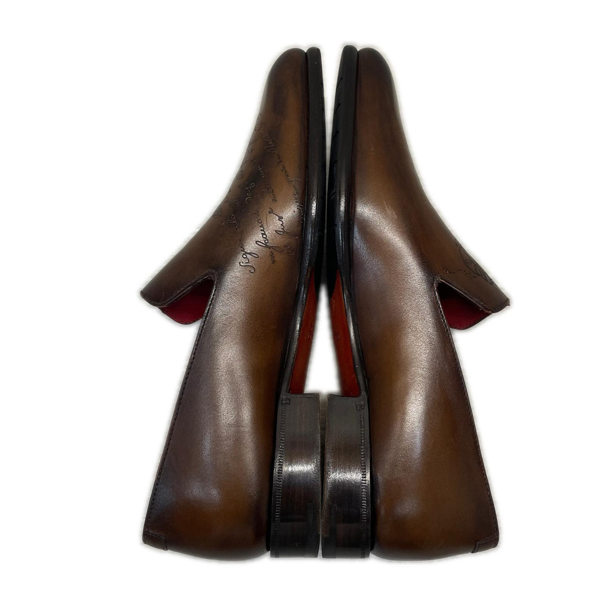 シューズ BERLUTI カーシヴガレ カリグラフィ スクリットレザーローファー 5 1/2 茶 ブラウン
